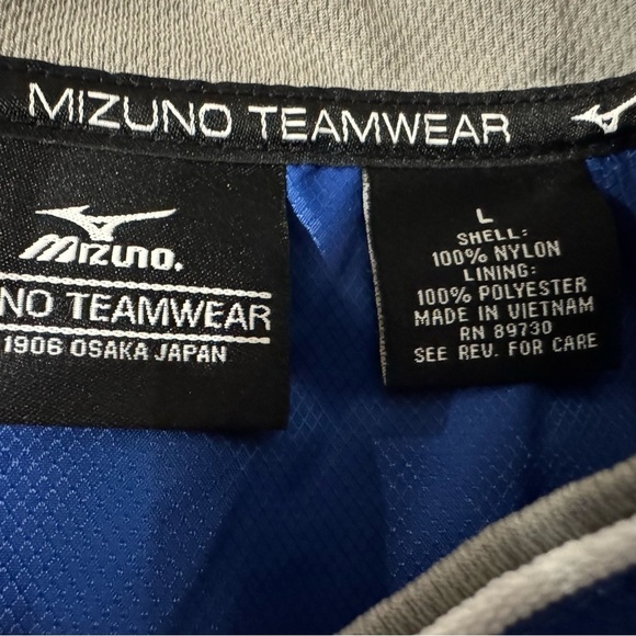 Mizuno Teamwear Batting Jersey Shirt Wind Water Protection Blue Gray Size Large - Picture 8 of 9